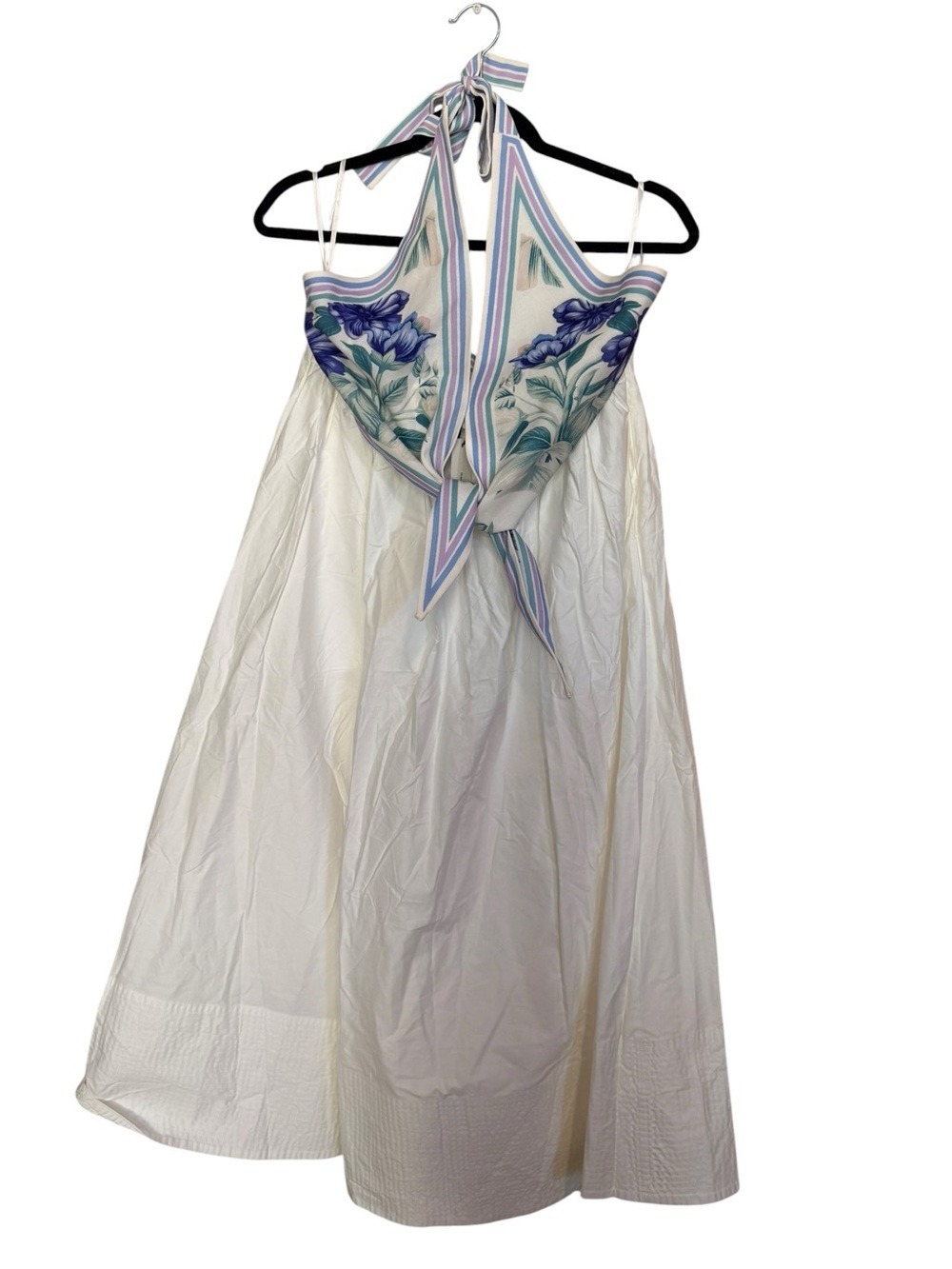 Commense SET White Maxi Dress with Blue Floral Halter - Picture 8 of 15
